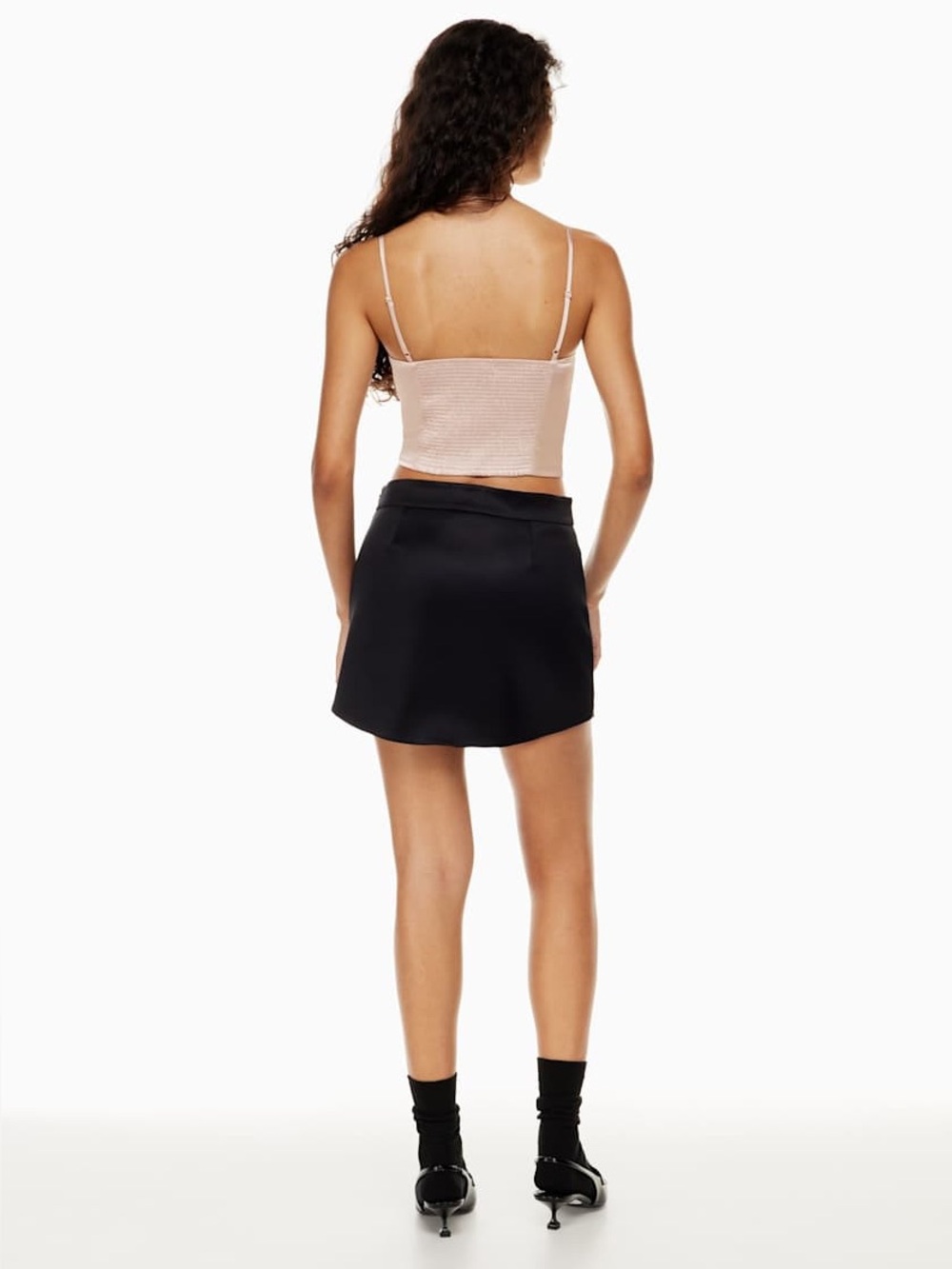 Aritzia Sunday Best Shimmer Satin Camisole - Grey Sky Spaghetti Strap Tank - Picture 7 of 10